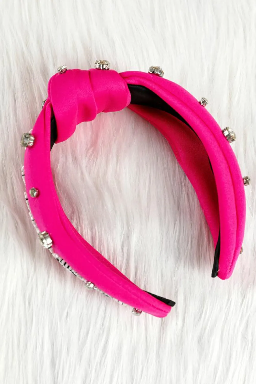 Best Dear-Lover GAME DAY Rugby Football Season Diamond Knotted Headband Rose Red