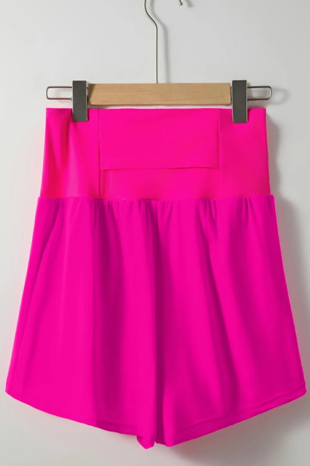 Fashion Dear-Lover Pocketed Wide Waistband Swim Shorts Rose Red