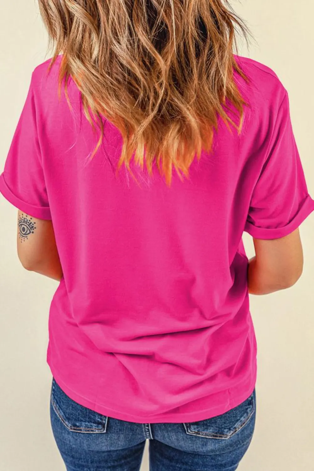 Hot Dear-Lover Rhinestone Heart Graphic Crew Neck Valentines Tee Rose Red