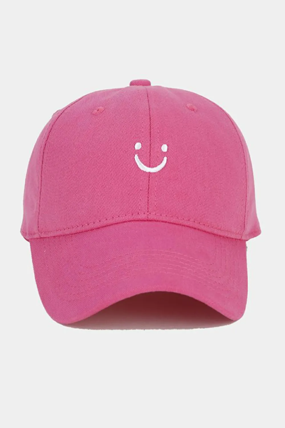 Outlet Dear-Lover Smile Face Embroidered Curved Eave Baseball Cap Rose Red