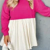 Best Dear-Lover Sweatshirt Poplin Mini Dress Rose Red