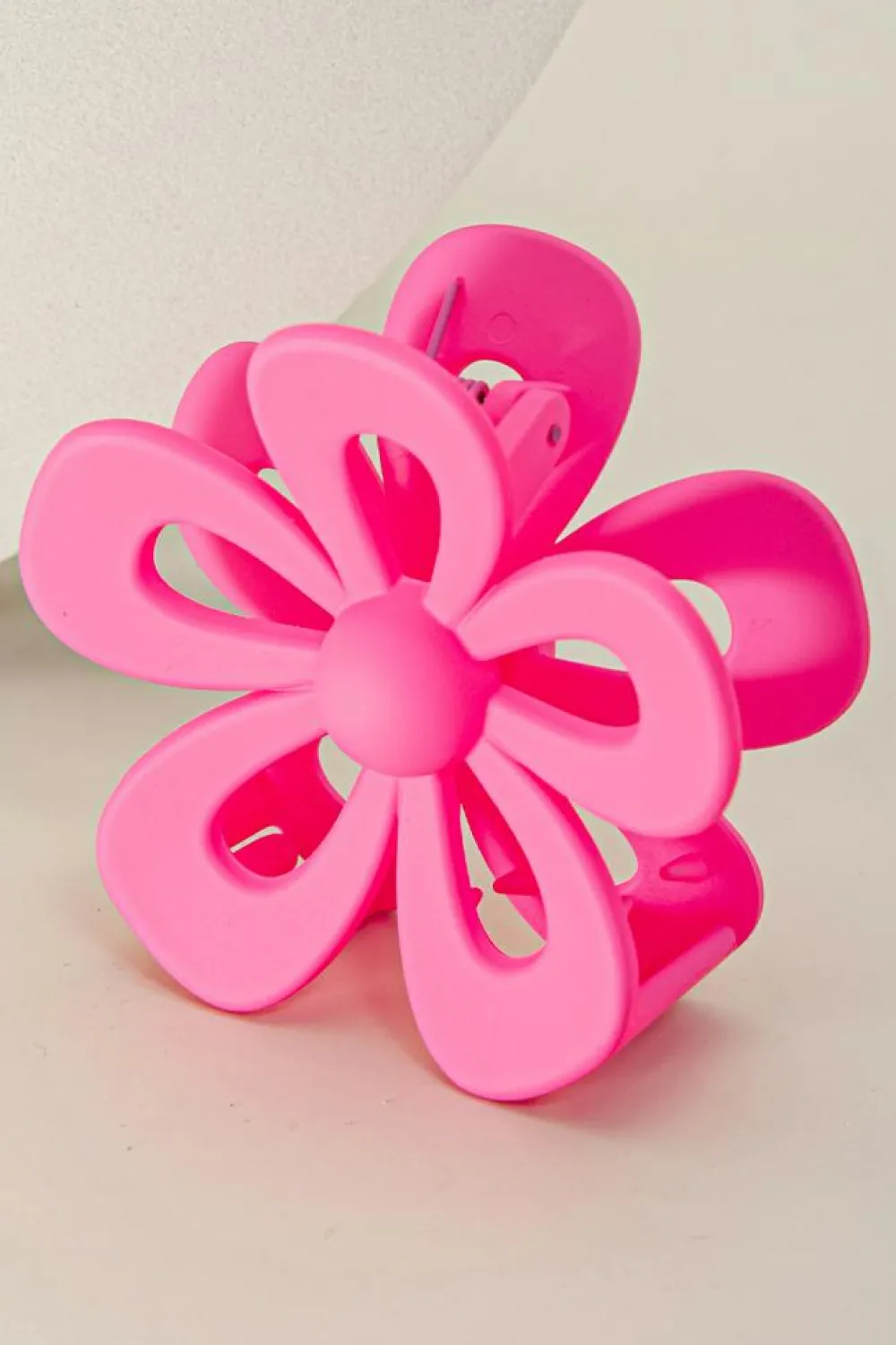 New Dear-Lover Sweet Hollowed Flower Shape Claw Clip Rose Red