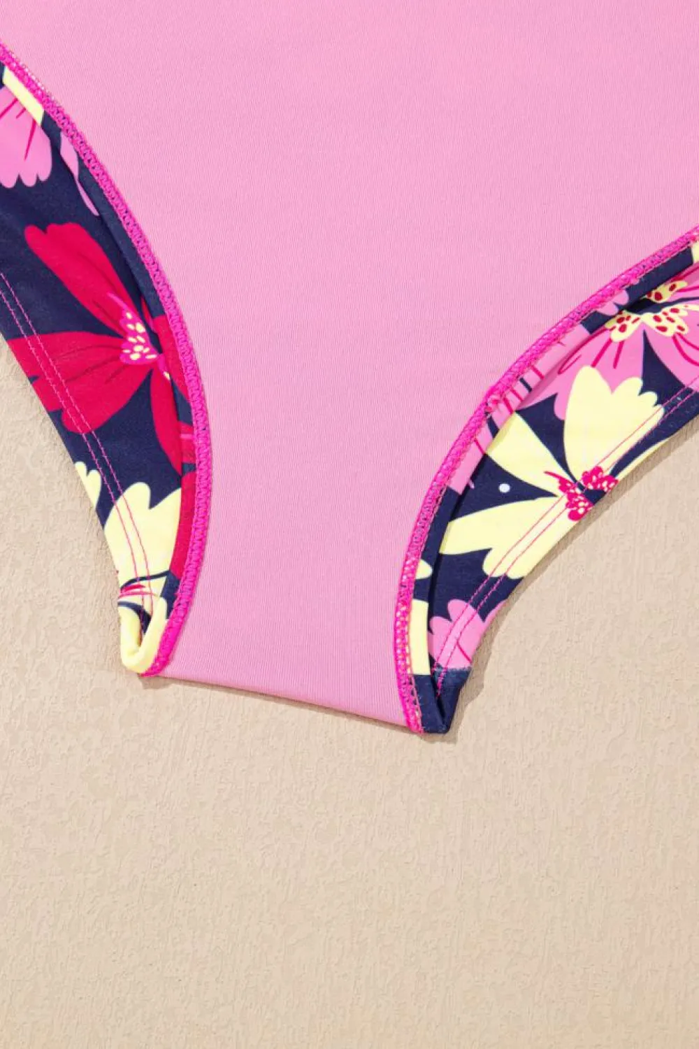 Sale Dear-Lover Tie Shoulder Floral Print Cute Tankini Set Rose Red