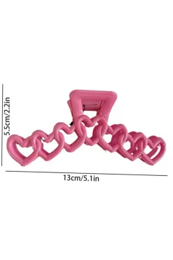 Discount Dear-Lover Valentines Heart Shaped Large Hair Claw Rose Red