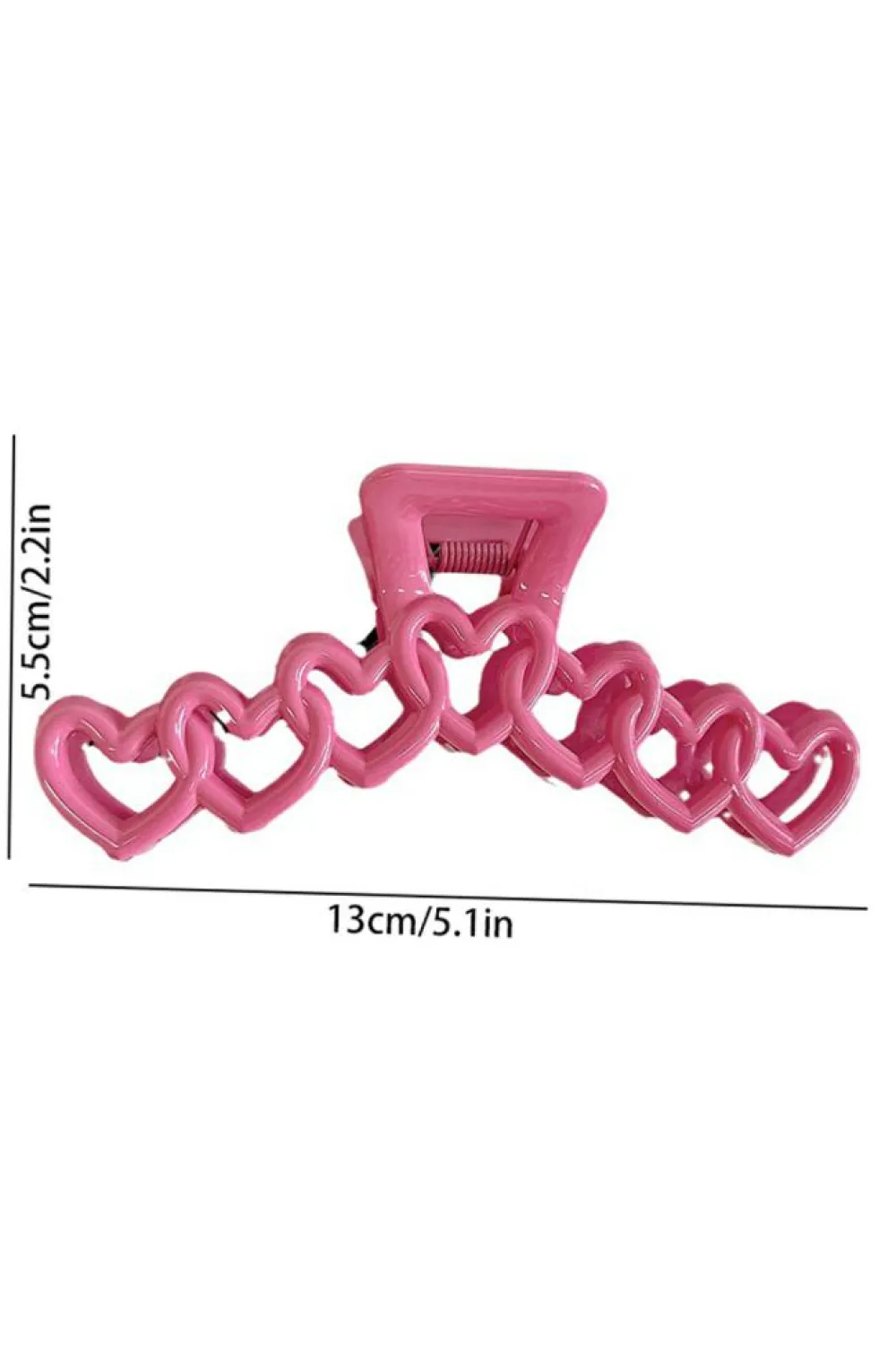 Discount Dear-Lover Valentines Heart Shaped Large Hair Claw Rose Red