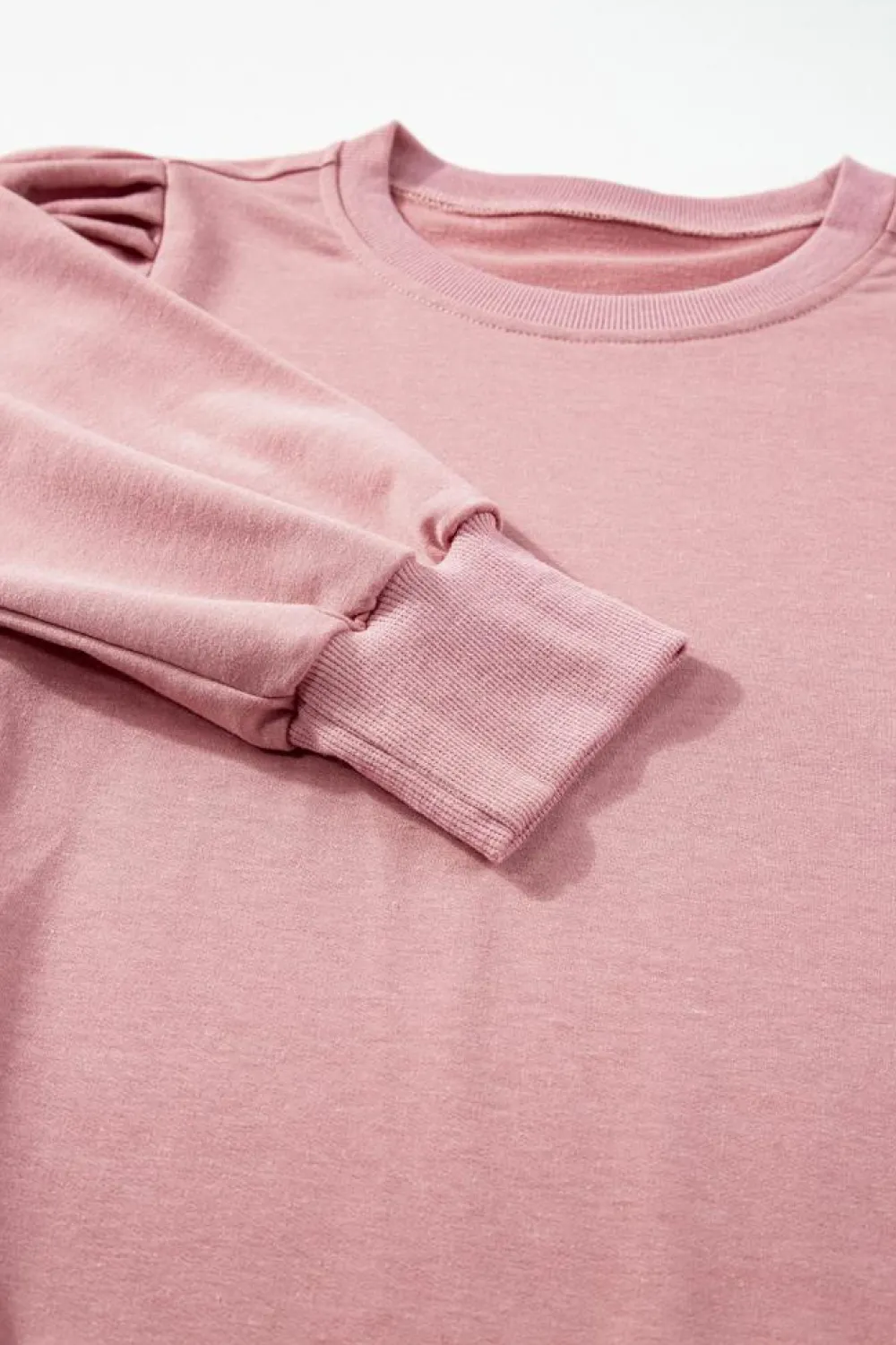 New Dear-Lover Button Tab Detail Long Sleeve Top Rose Tan