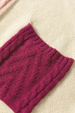 Hot Dear-Lover Colorblock Patched Pocket Drop Shoulder Sweater Rose Tan