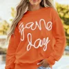 Online Dear-Lover Tinsel Game Day Drop Shoulder Graphic Sweatshirt Russet Orange