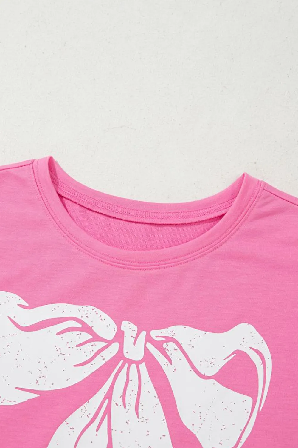 Clearance Dear-Lover Bow Print Boxy Fit Tank Top Sachet Pink
