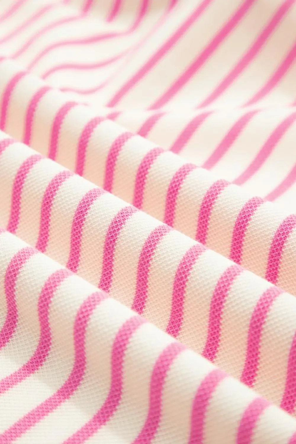 Outlet Dear-Lover Contrast Detail Striped Ruffle Short Sleeve Top Sachet Pink