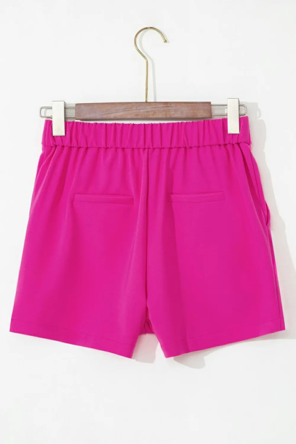 Clearance Dear-Lover Half Elastic Waist Casual Pocketed Shorts Sachet Pink