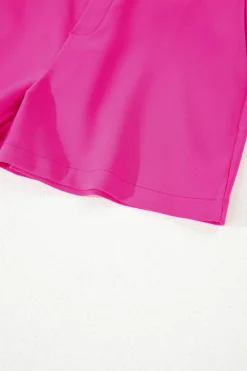Clearance Dear-Lover Half Elastic Waist Casual Pocketed Shorts Sachet Pink