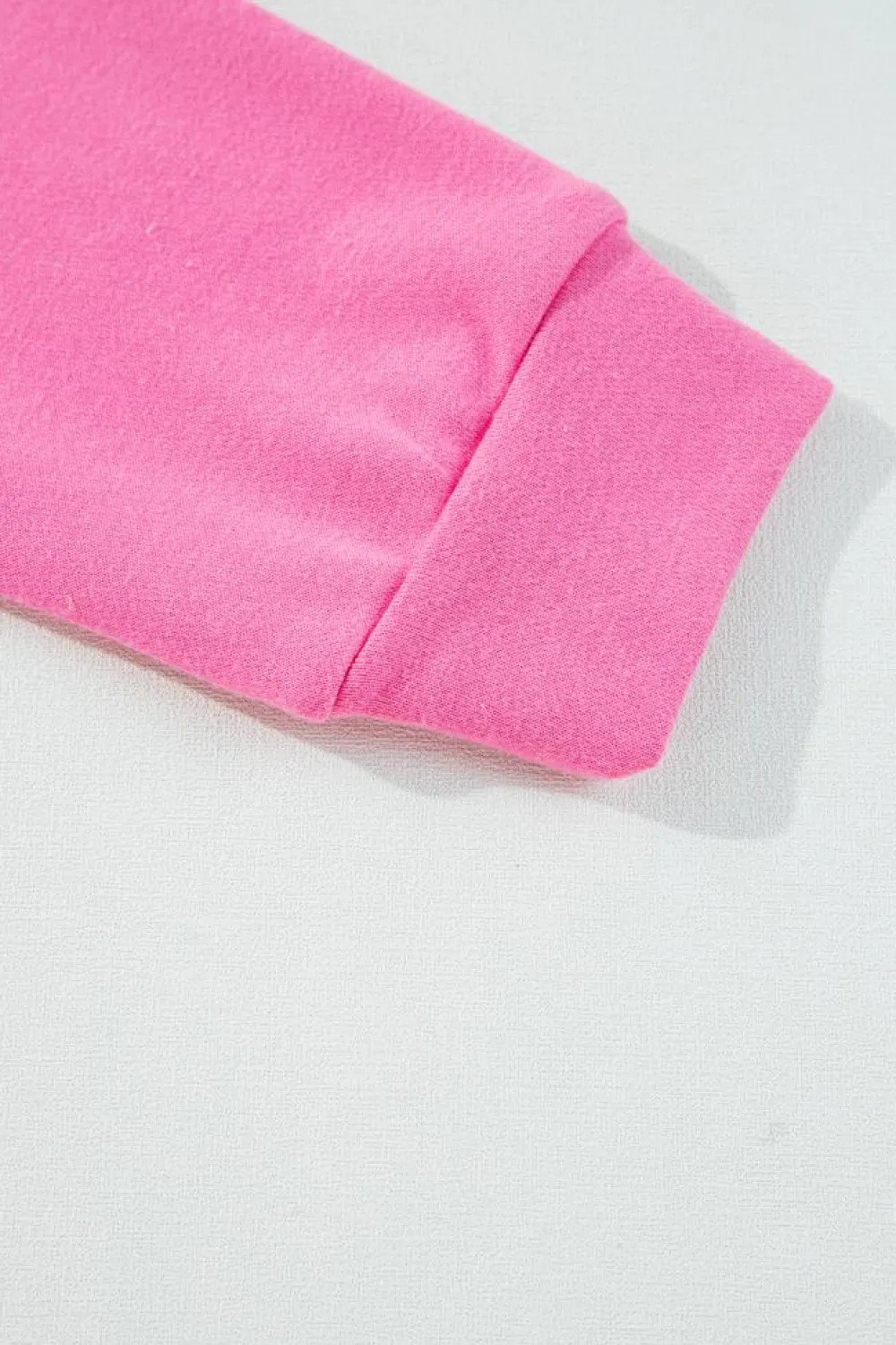 Fashion Dear-Lover High Low Patchwork Long Sleeve Top and Shorts Set Sachet Pink