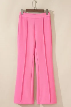 Hot Dear-Lover High Waist Central Seam Flared Pants Sachet Pink
