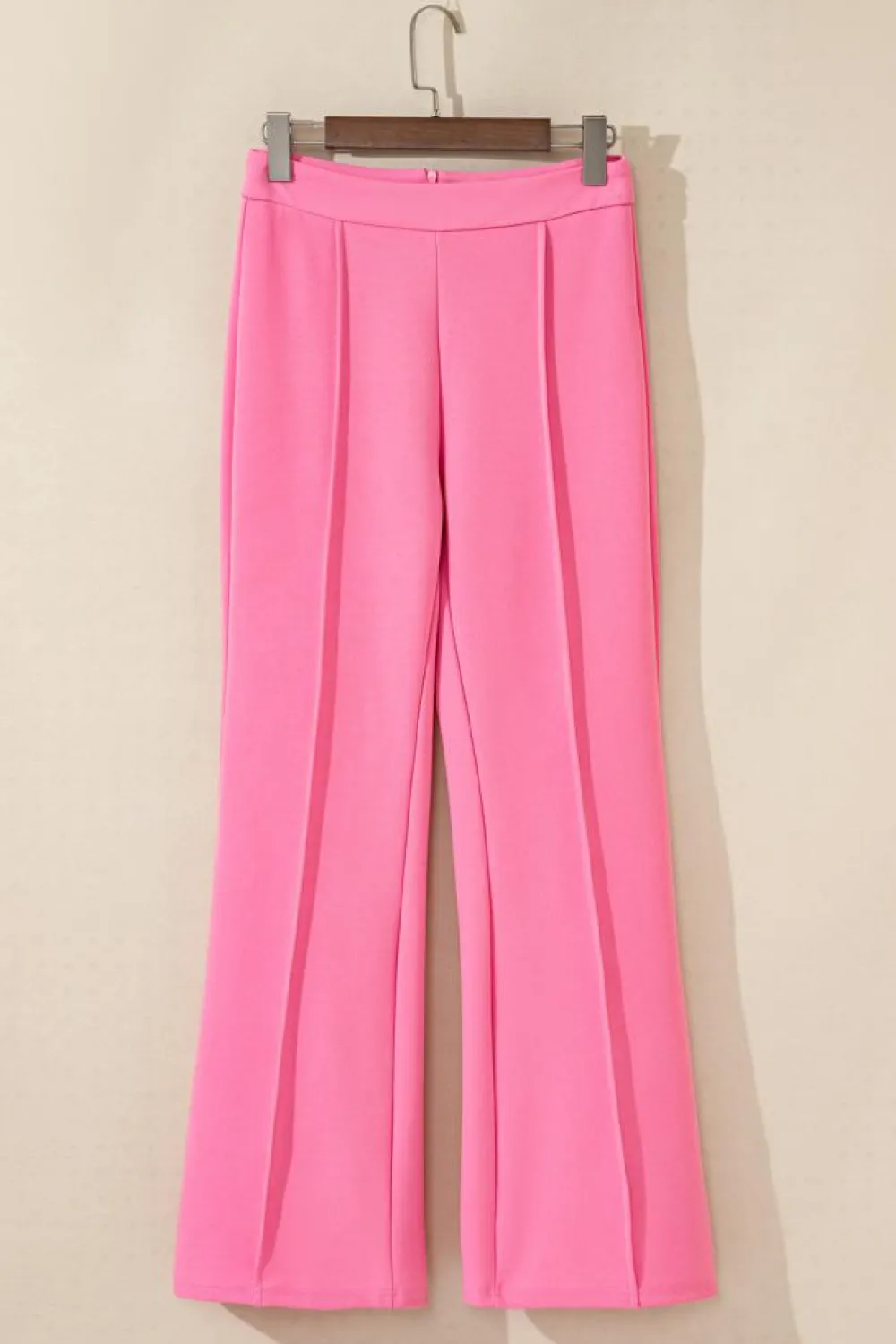 Hot Dear-Lover High Waist Central Seam Flared Pants Sachet Pink