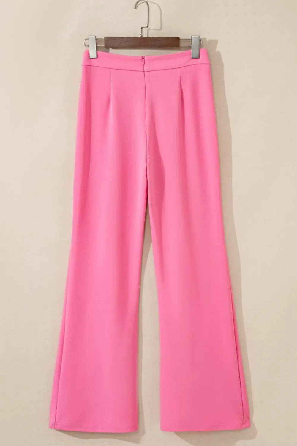Hot Dear-Lover High Waist Central Seam Flared Pants Sachet Pink