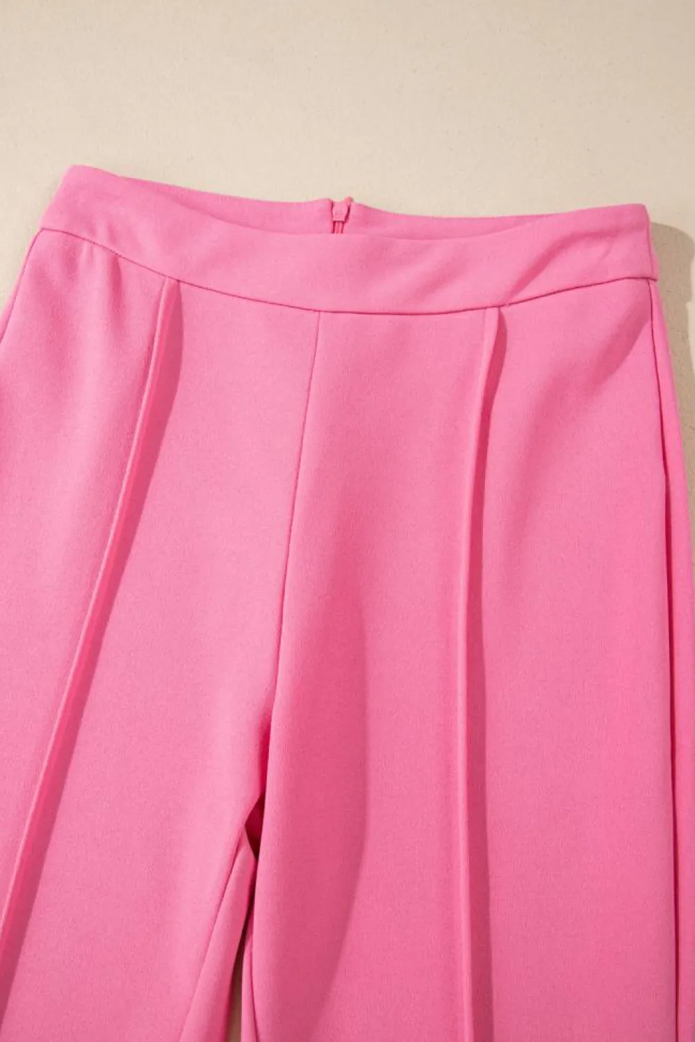 Hot Dear-Lover High Waist Central Seam Flared Pants Sachet Pink