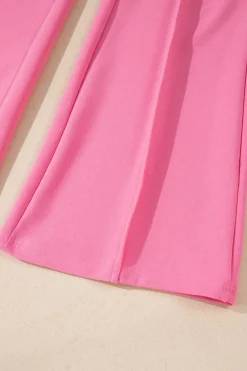 Hot Dear-Lover High Waist Central Seam Flared Pants Sachet Pink