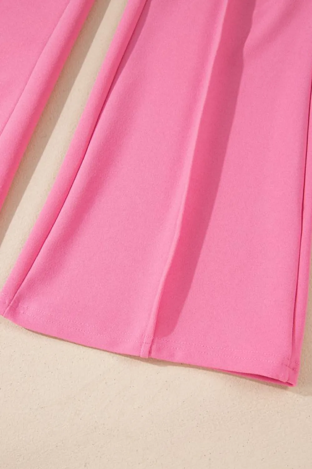 Hot Dear-Lover High Waist Central Seam Flared Pants Sachet Pink