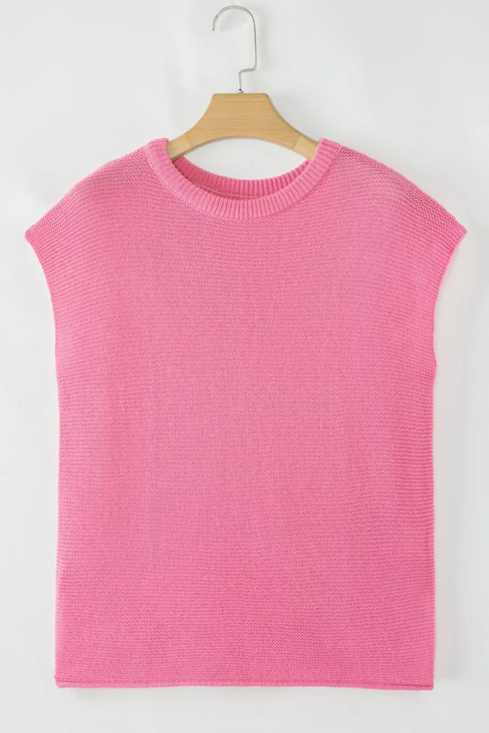 Hot Dear-Lover Solid Color Sweater Tee with Side Slits Sachet Pink