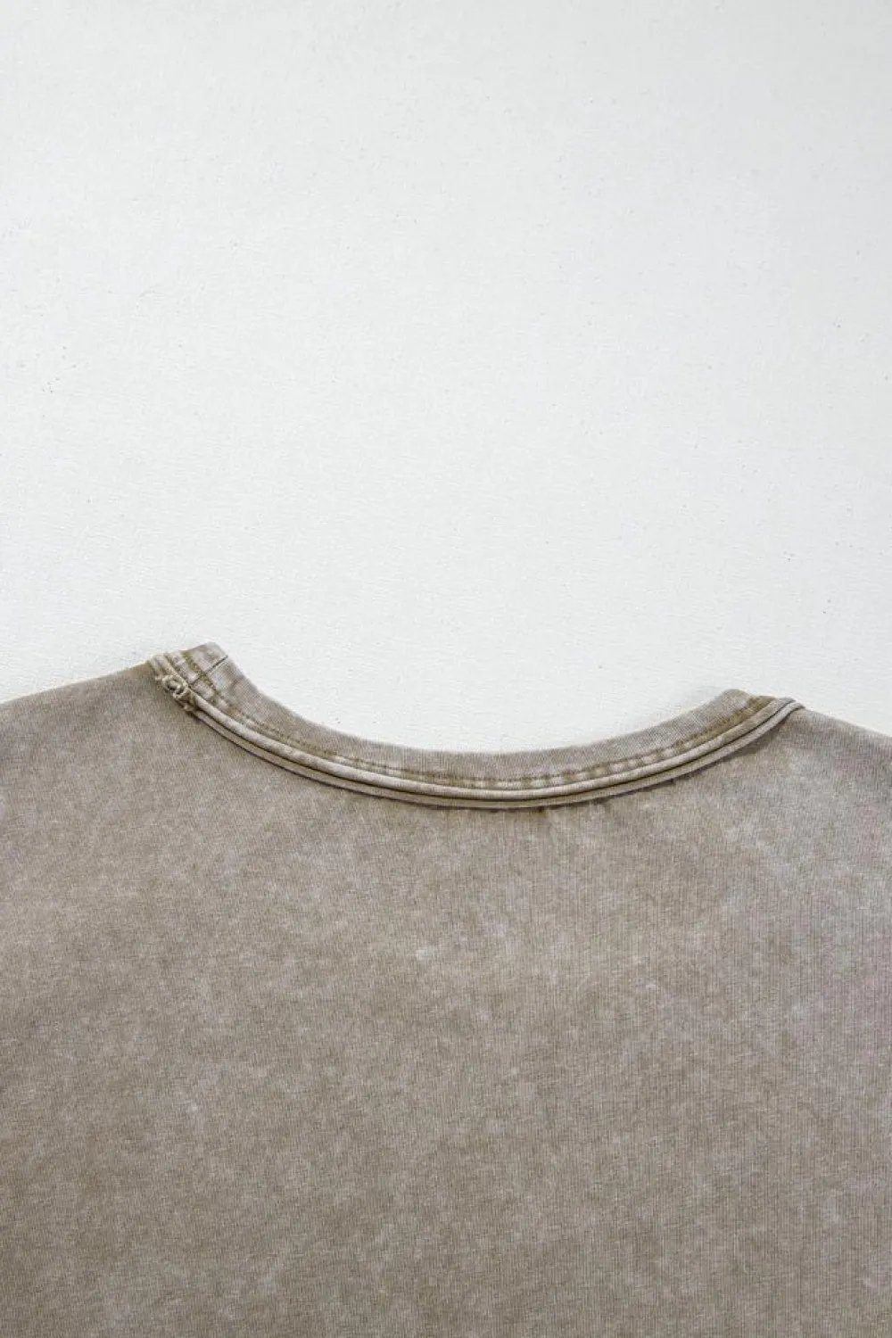 Sale Dear-Lover Vintage Washed Short Dolman Sleeve Oversized T Shirt Sage Green