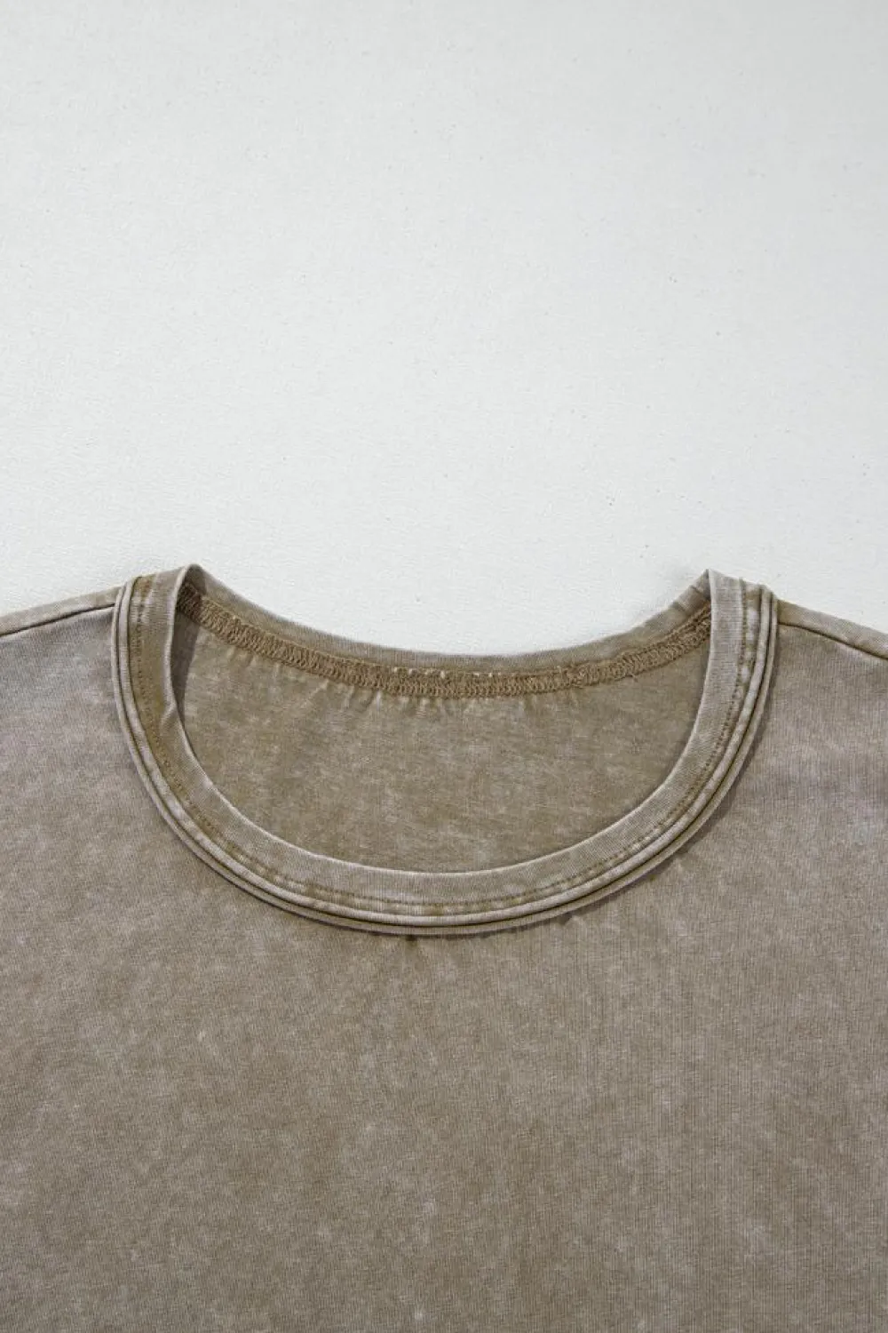 Sale Dear-Lover Vintage Washed Short Dolman Sleeve Oversized T Shirt Sage Green