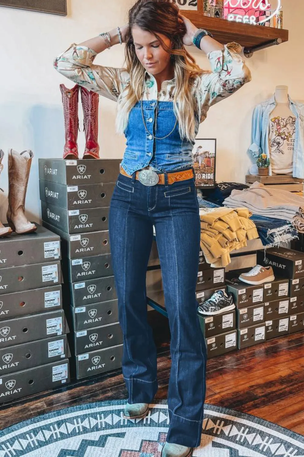 Fashion Dear-Lover Center Seam Deep Wash Straight Jeans Sail Blue