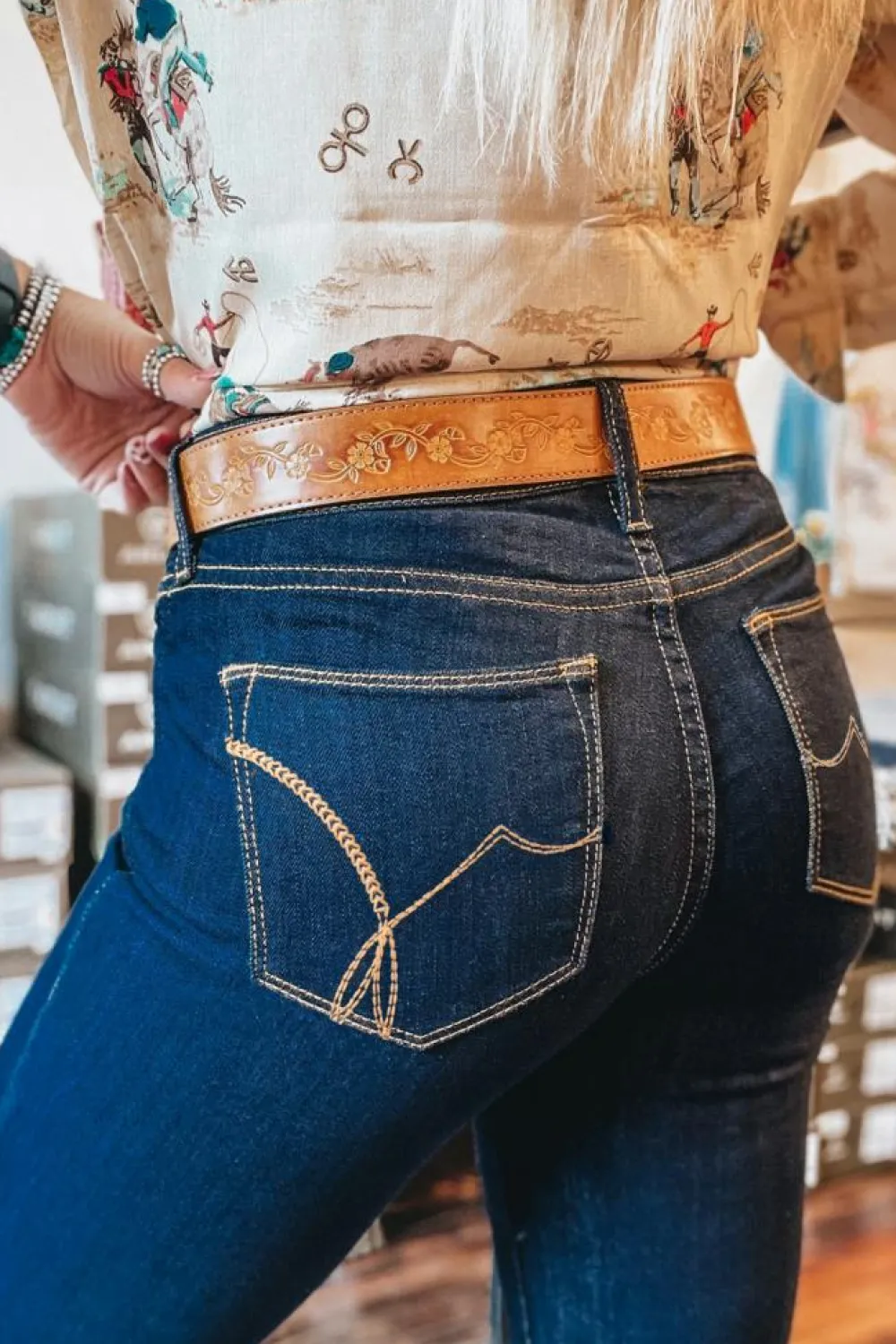 Fashion Dear-Lover Center Seam Deep Wash Straight Jeans Sail Blue
