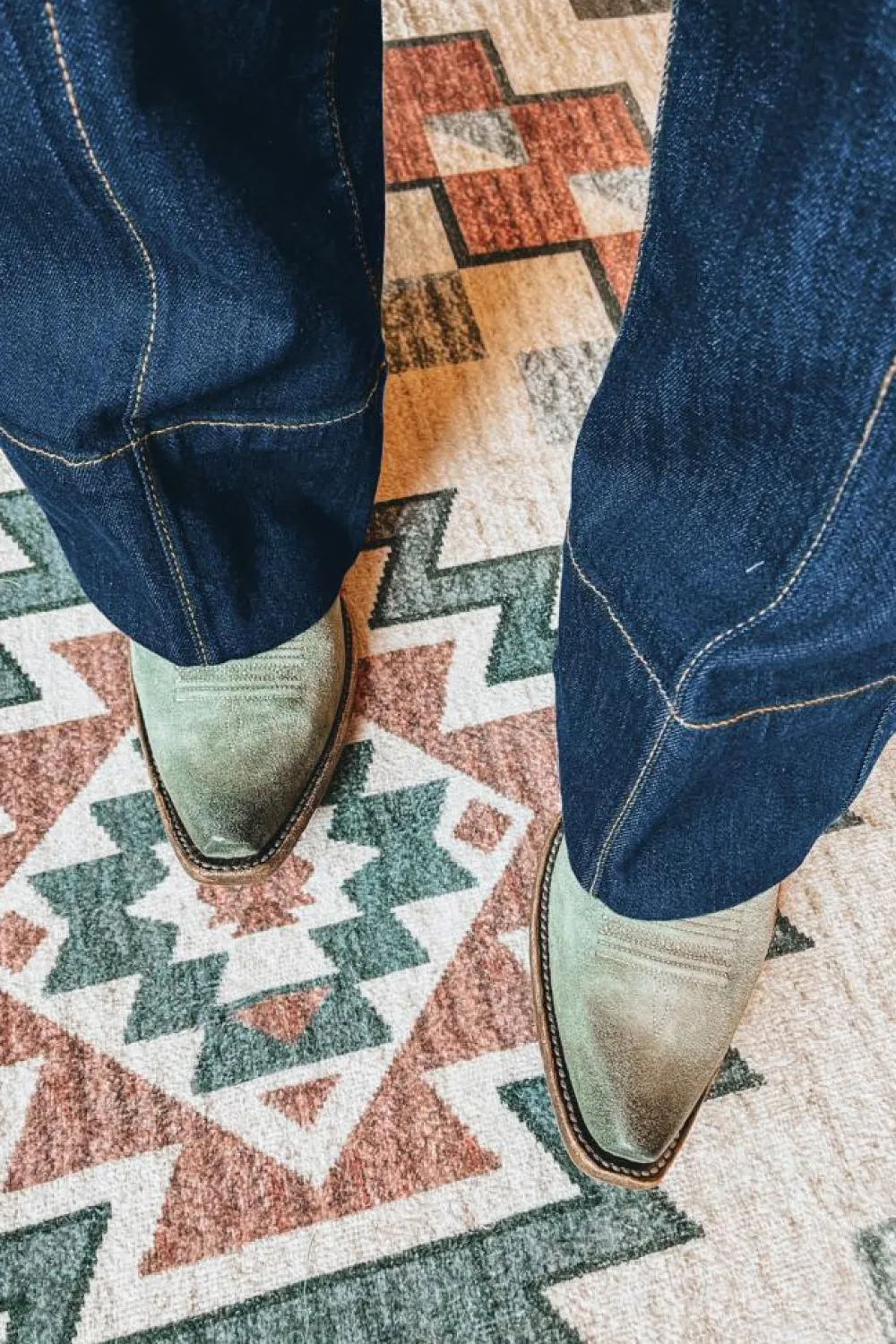 Fashion Dear-Lover Center Seam Deep Wash Straight Jeans Sail Blue