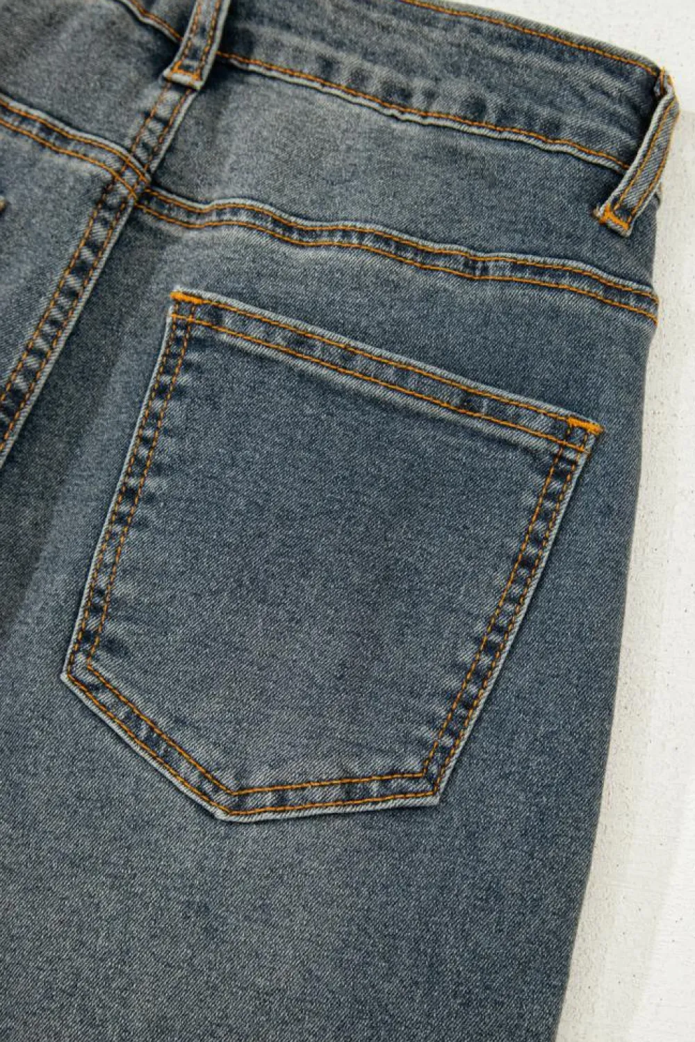 Sale Dear-Lover Exposed Stitching Loose Straight High Waist Jeans Sail Blue