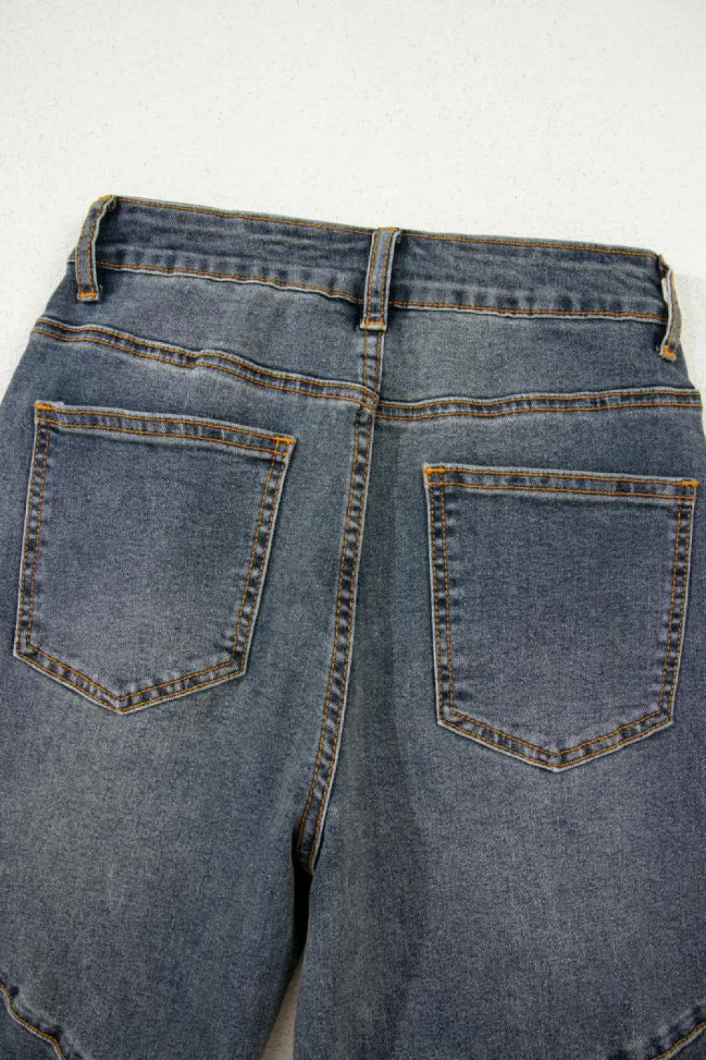 Sale Dear-Lover Exposed Stitching Loose Straight High Waist Jeans Sail Blue