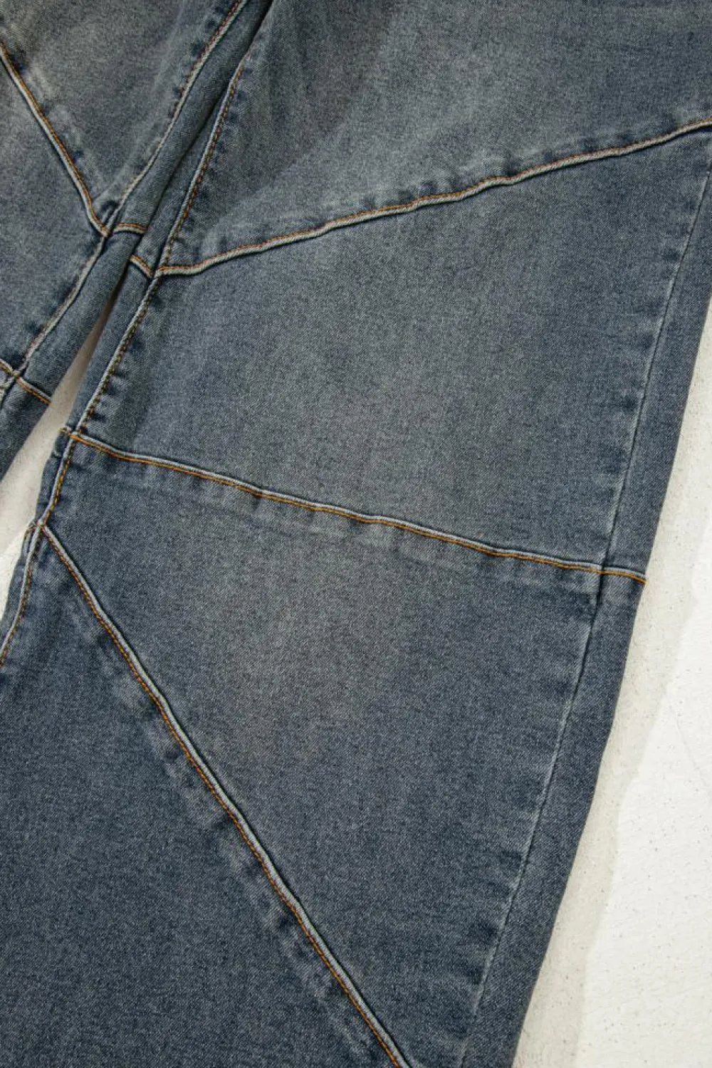 Sale Dear-Lover Exposed Stitching Loose Straight High Waist Jeans Sail Blue