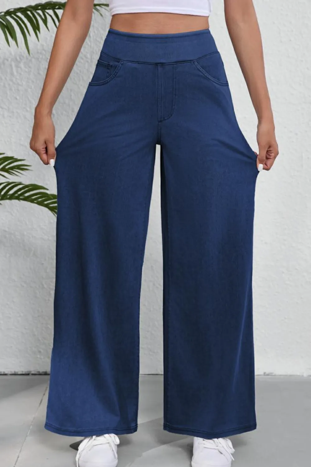 Fashion Dear-Lover Medium Wash Straight Leg Loose Casual Jeans Sail Blue