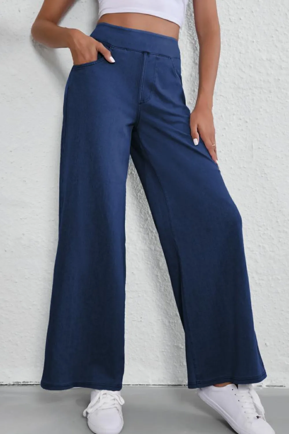 Fashion Dear-Lover Medium Wash Straight Leg Loose Casual Jeans Sail Blue