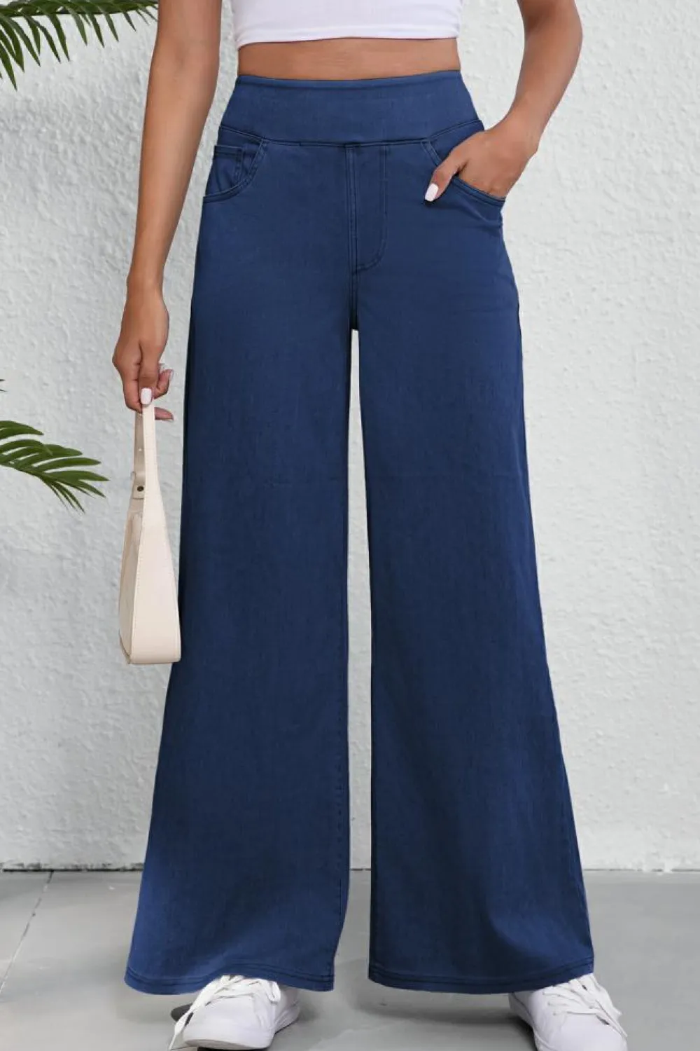 Fashion Dear-Lover Medium Wash Straight Leg Loose Casual Jeans Sail Blue