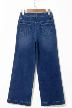 Discount Dear-Lover Wide Leg Pocketed High Waist Jeans Sail Blue