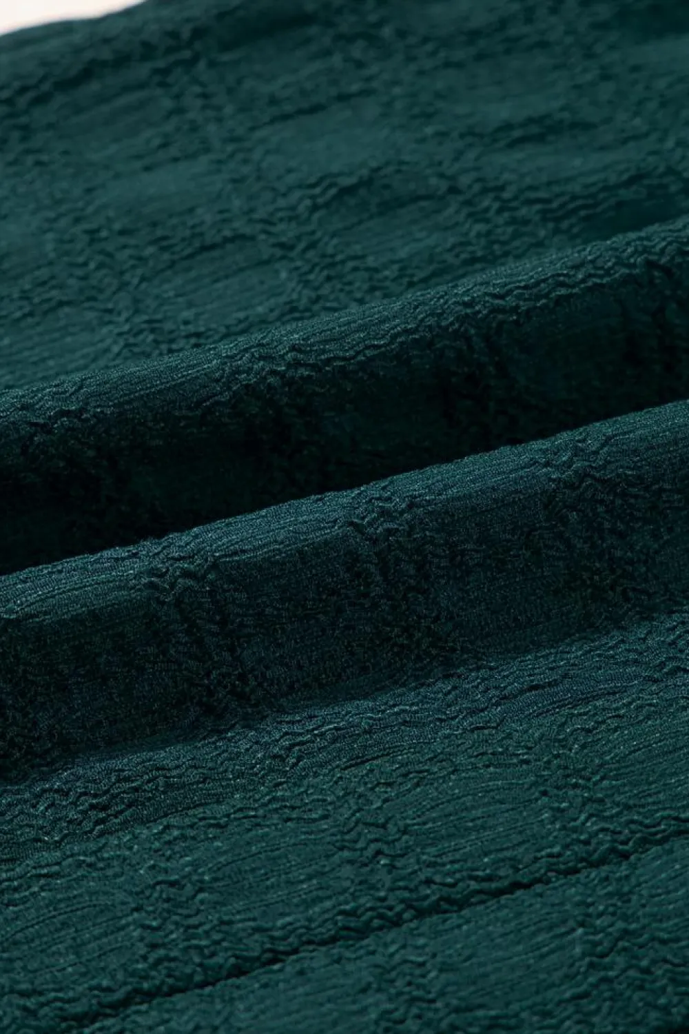 New Dear-Lover Lattice Textured Split Neck Tank Top Sea Green