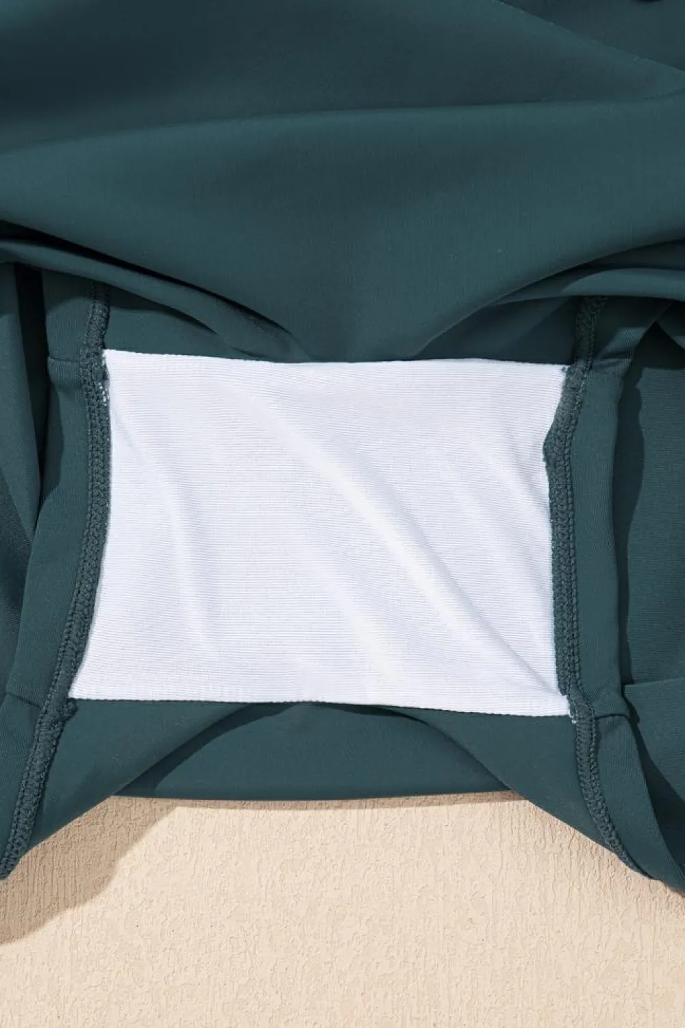 Best Dear-Lover Solid Pocketed Crossover High Waist Swim Skort Sea Green