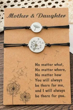 Best Dear-Lover 2Pcs Dandelion Alloy Bracelet Silver
