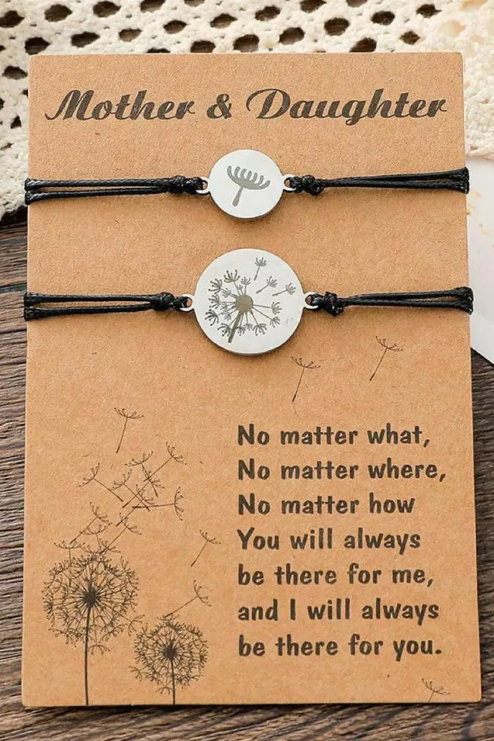 Best Dear-Lover 2Pcs Dandelion Alloy Bracelet Silver