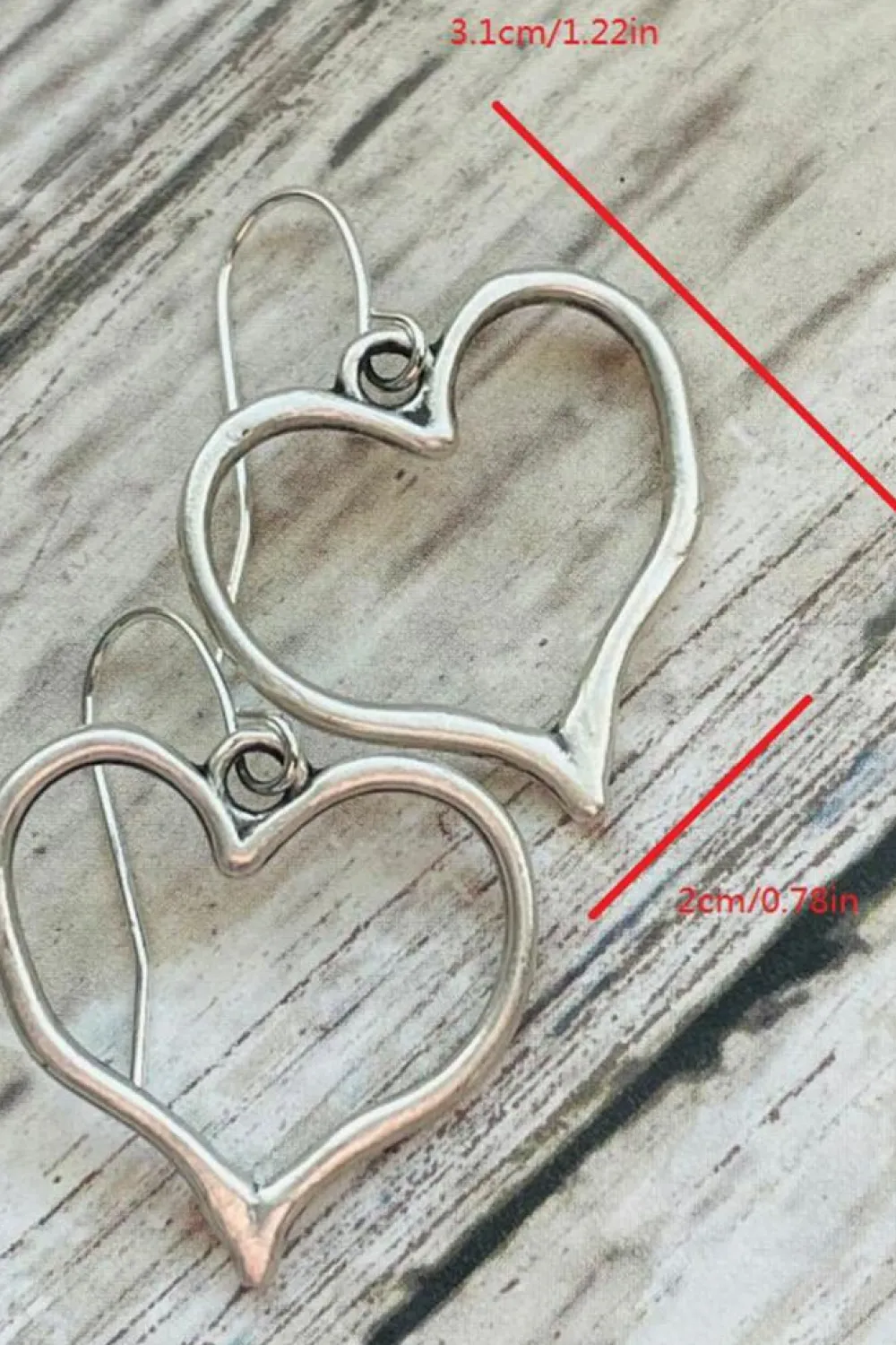 Online Dear-Lover Heart Shape Hook Drop Earrings Silvery