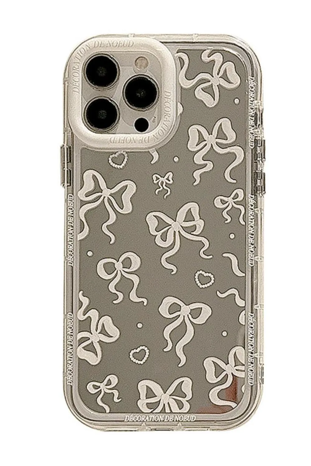 Best Dear-Lover Mirror Effect Bowknot Print IPhone Phone Case Silvery
