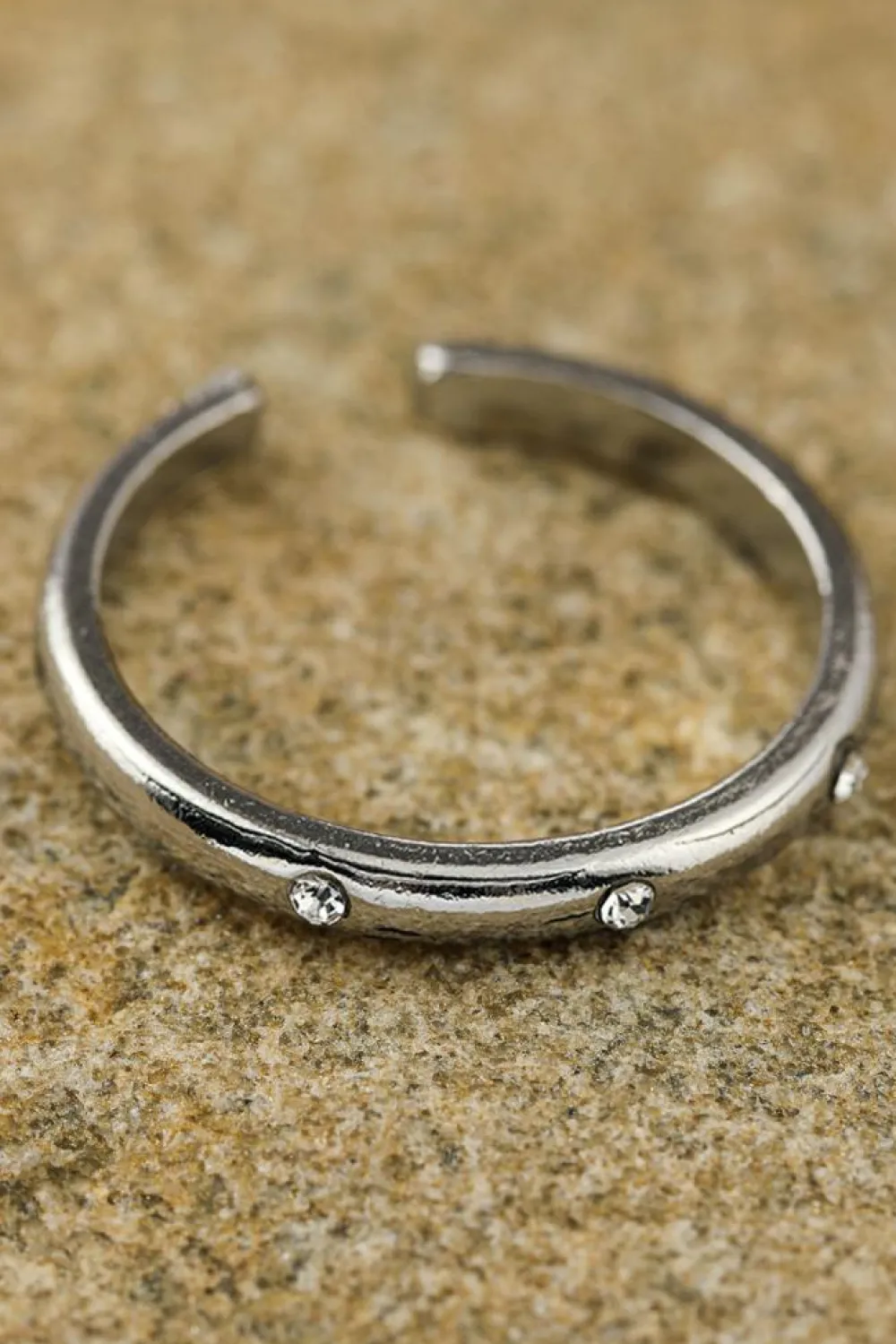 Best Dear-Lover 3pcs Rhinestone Alloy Opening Ring Set Silvery