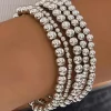 Best Dear-Lover 5pcs/set Beaded Bracelet Set Silvery