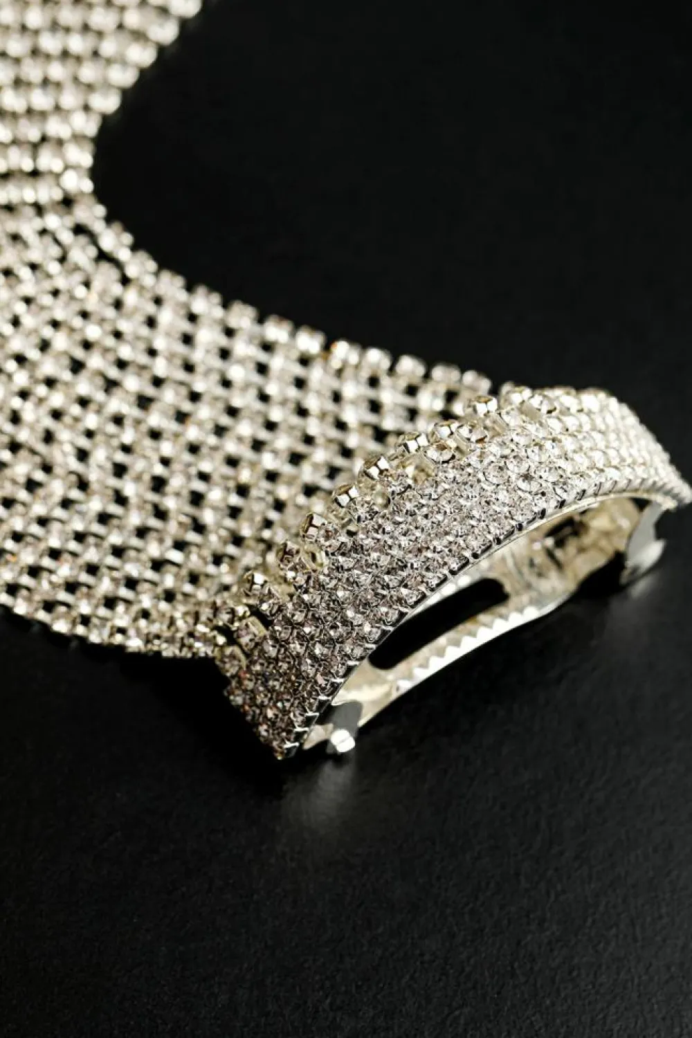 Fashion Dear-Lover Rhinestone Long Fringe Pony Hair Clip Silvery