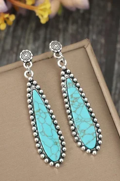 Online Dear-Lover Vintage Bohemian Turquoise Alloy Earrings Silvery