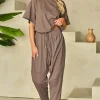 New Dear-Lover High Low Boxy Fit Tee and Crop Pants Set Simply Taupe