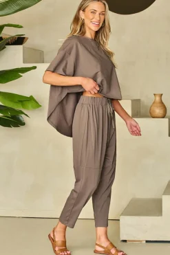 New Dear-Lover High Low Boxy Fit Tee and Crop Pants Set Simply Taupe
