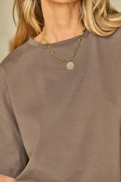 New Dear-Lover High Low Boxy Fit Tee and Crop Pants Set Simply Taupe