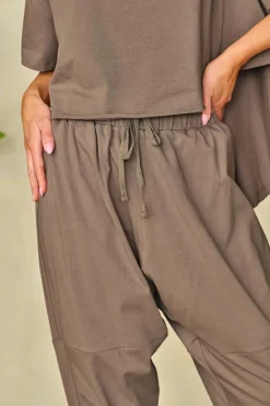 New Dear-Lover High Low Boxy Fit Tee and Crop Pants Set Simply Taupe